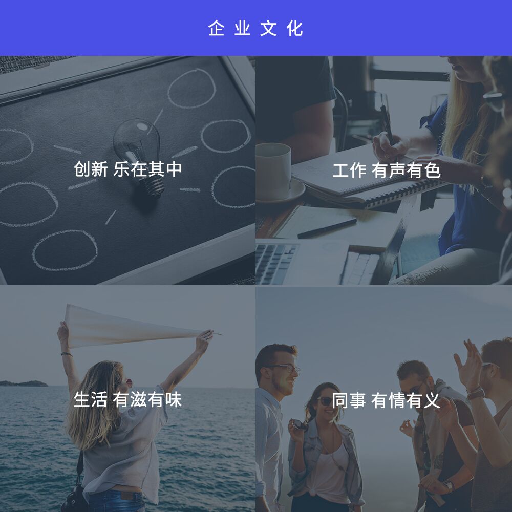 企業(yè)文化：創(chuàng)新樂(lè)在其中，工作有聲有色，生活有滋有味，同事有情有義